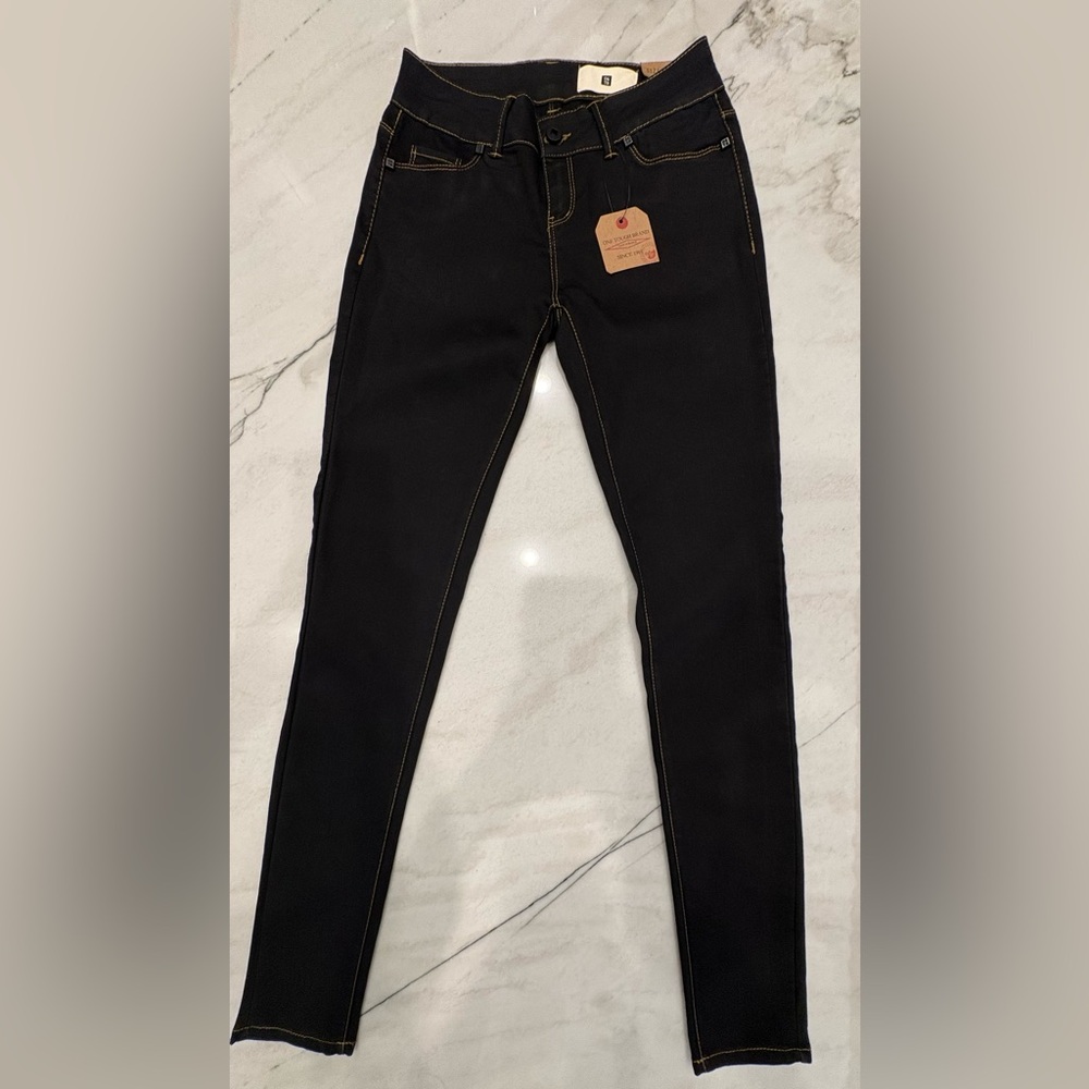 Black Juniors low rise OTB Slim Straight Jeans size 5 Same Day Shipping